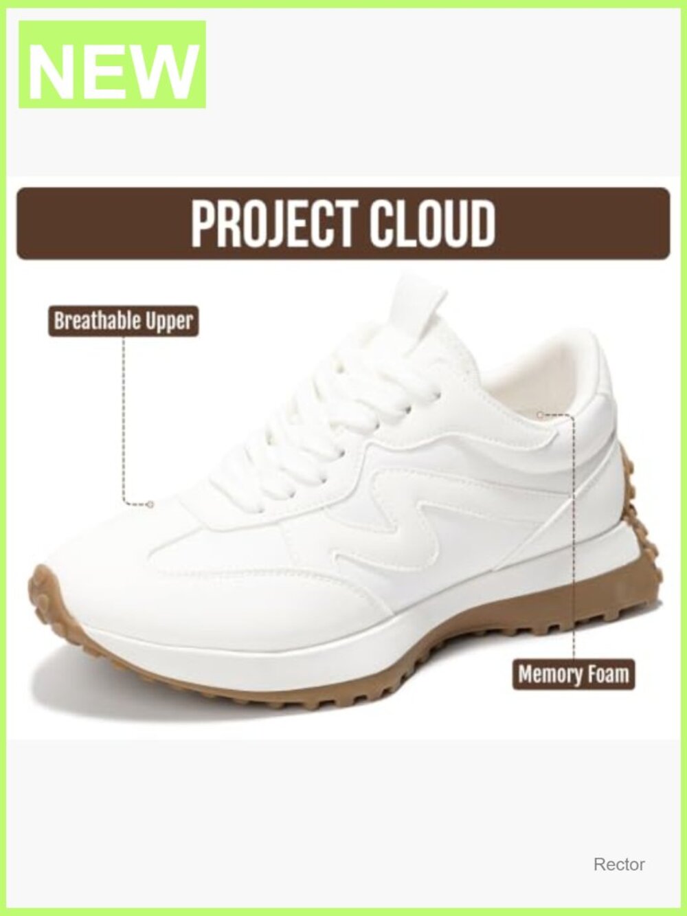Memory Foam Lace-up Fashion Sneakers - Non-Slip Casual Walking Shoes - Picture 2 of 7
